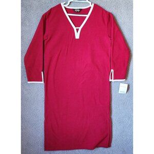 NEW Guide Gear Women's Long Sleeve V Neck Pullover Robe Dress Red Fleece Size M